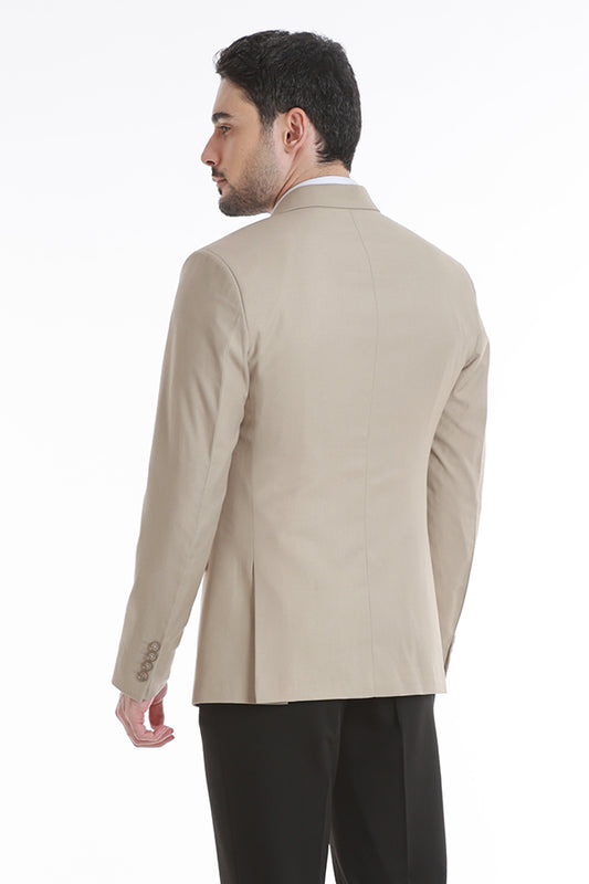 RZLER Slim-Fit Beige Blazer & Black Trouser