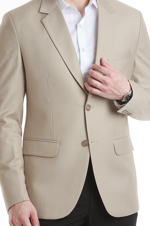 RZLER Slim-Fit Beige Blazer & Black Trouser