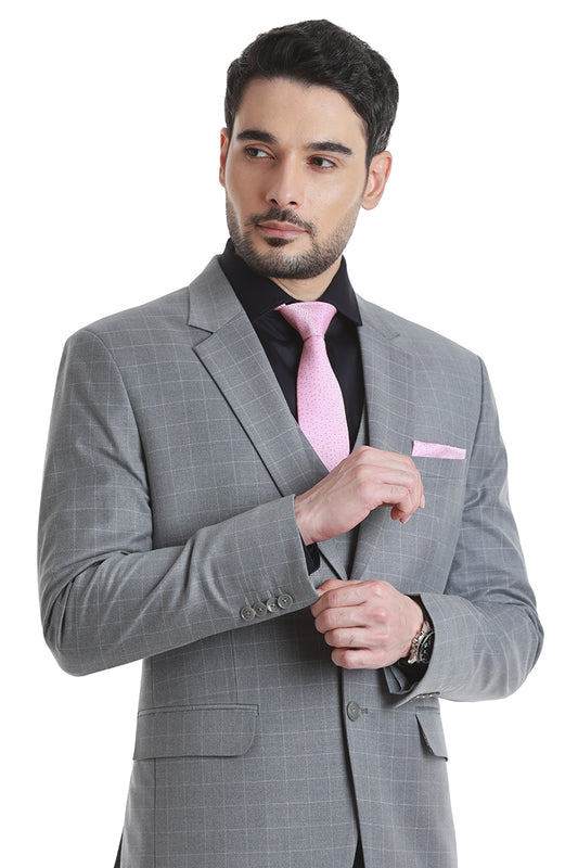 Urban Grey Checks 3 Piece Suit
