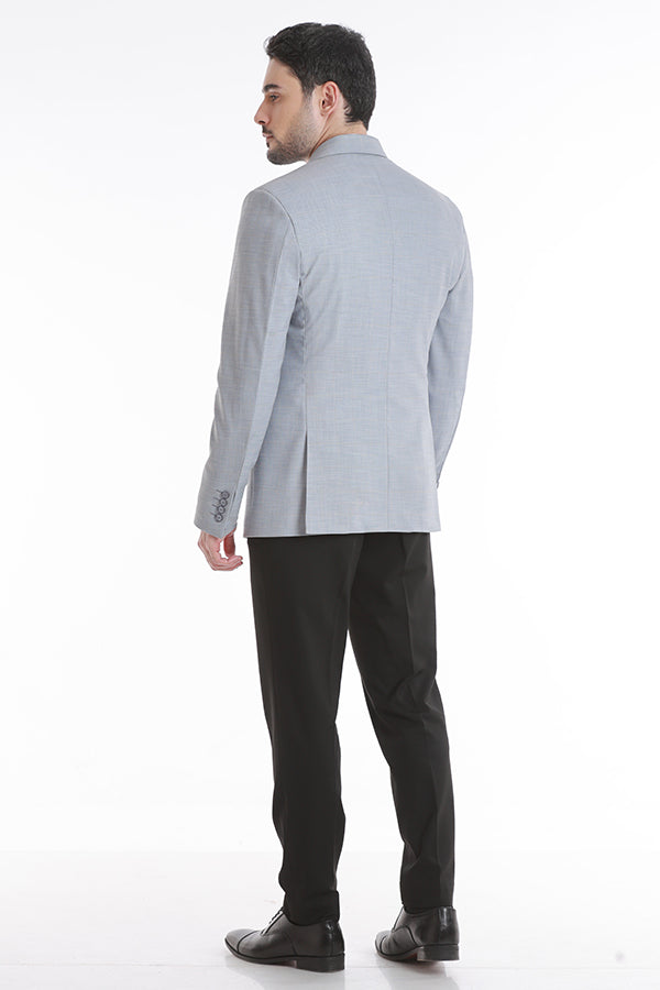 RZLER Light Blue Double-Breasted Blazer