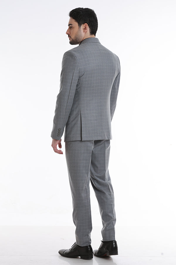 RZLER Light Gray Three-Piece Suit