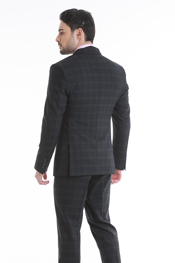 RZLER Dark Navy Blue Three-Piece Suit