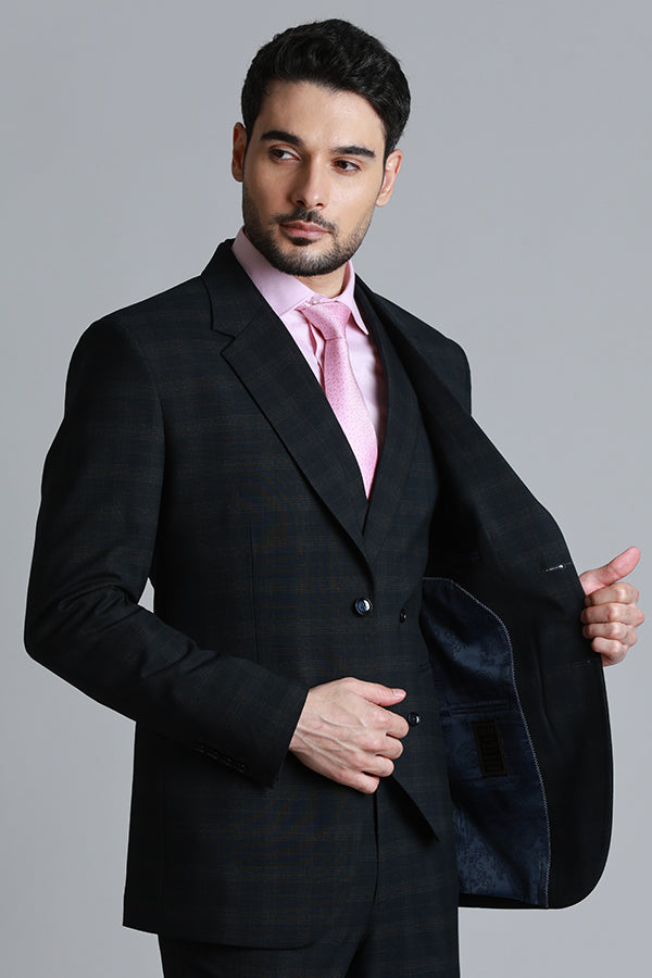 RZLER Dark Navy Blue Three-Piece Suit