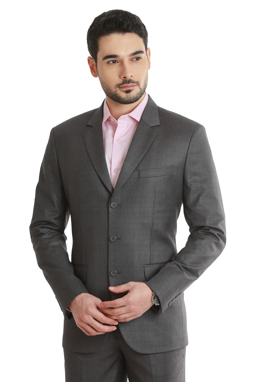 Oxford Grey Checks 3 Button 2 Piece Suit