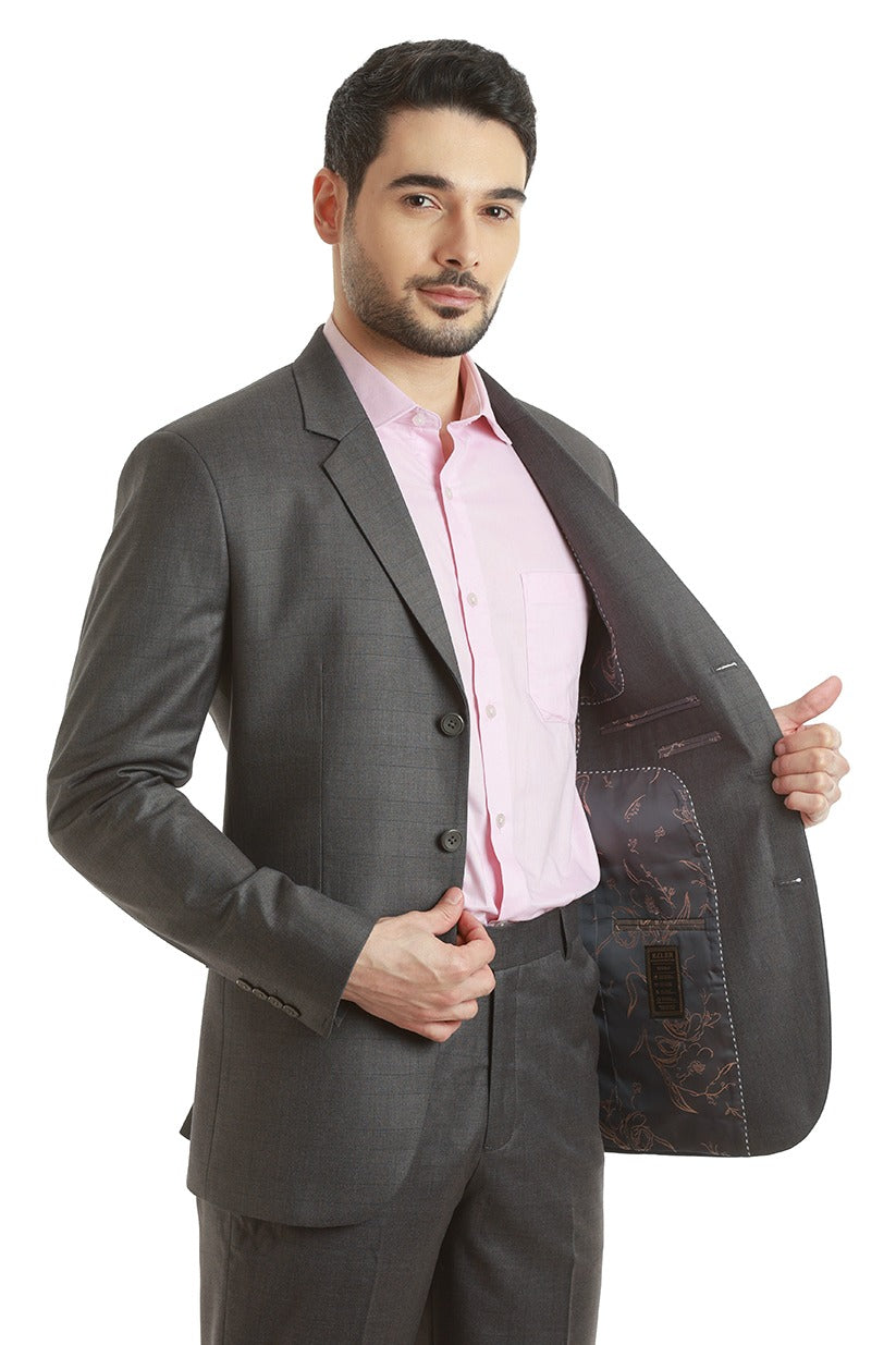 Oxford Grey Checks 3 Button 2 Piece Suit
