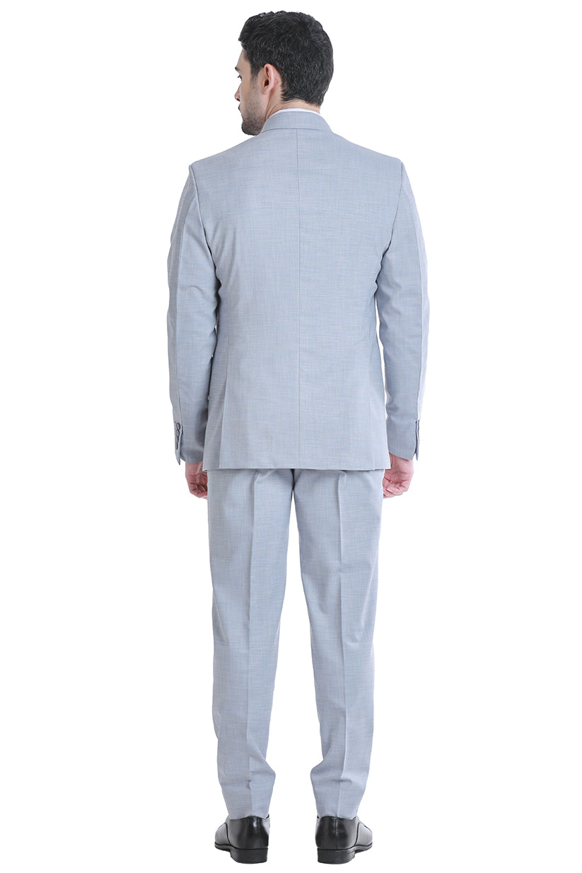 Light Blue Double-Breasted Tailored Suit