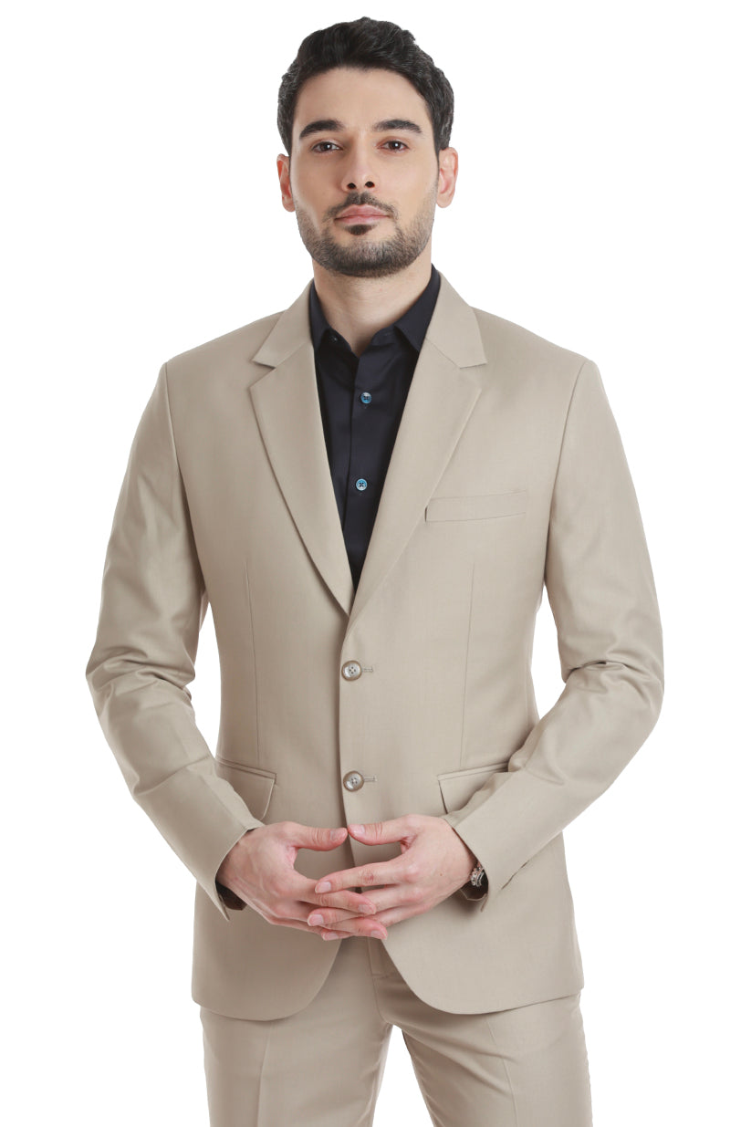 Modern Taupe 2 Piece Suit