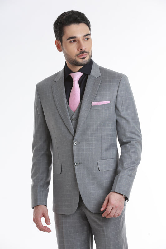 Urban Grey Checks 3 Piece Suit