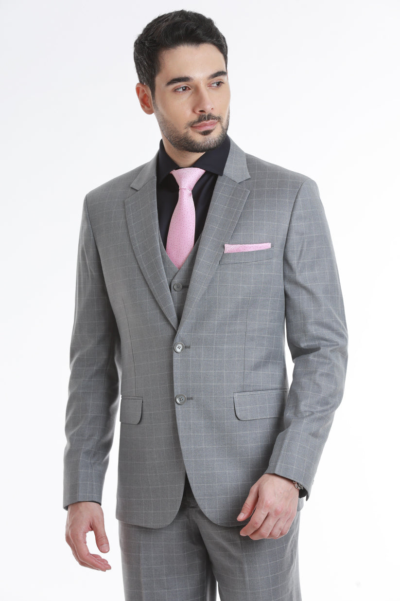 Urban Grey Checks 3 Piece Suit