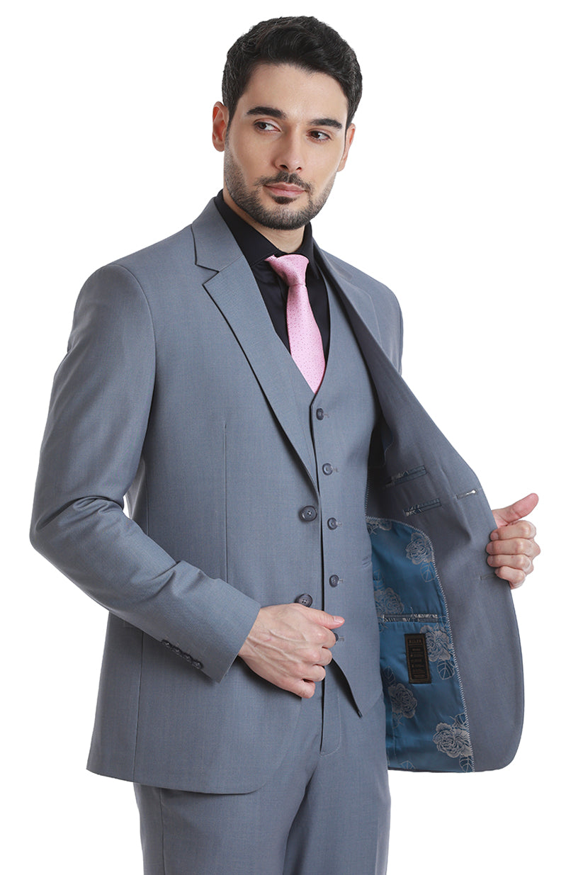 Charcoal Textured 3 Piece Suit