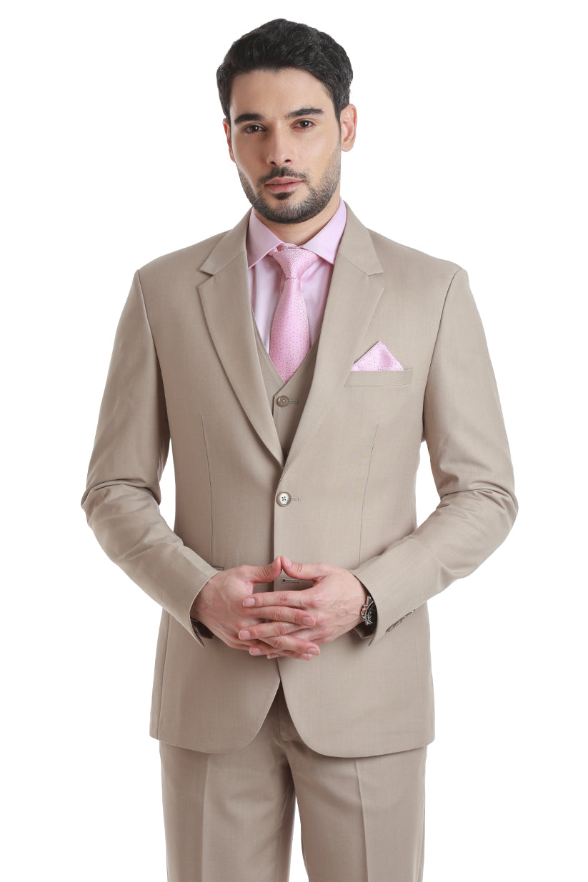 Classic Beige 3 Piece Suit