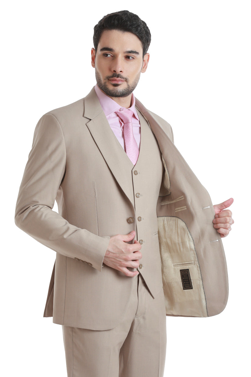 Classic Beige 3 Piece Suit