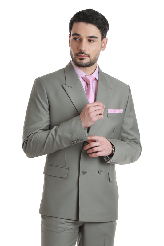 Sage Green Double-Breasted Suit