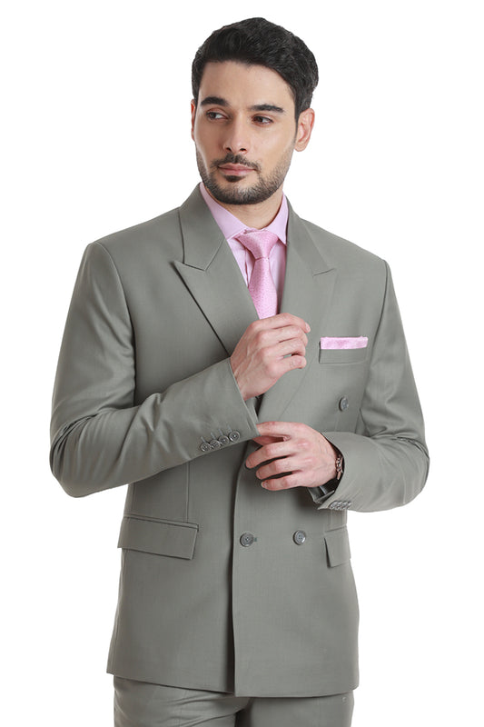 Sage Green Double-Breasted Suit