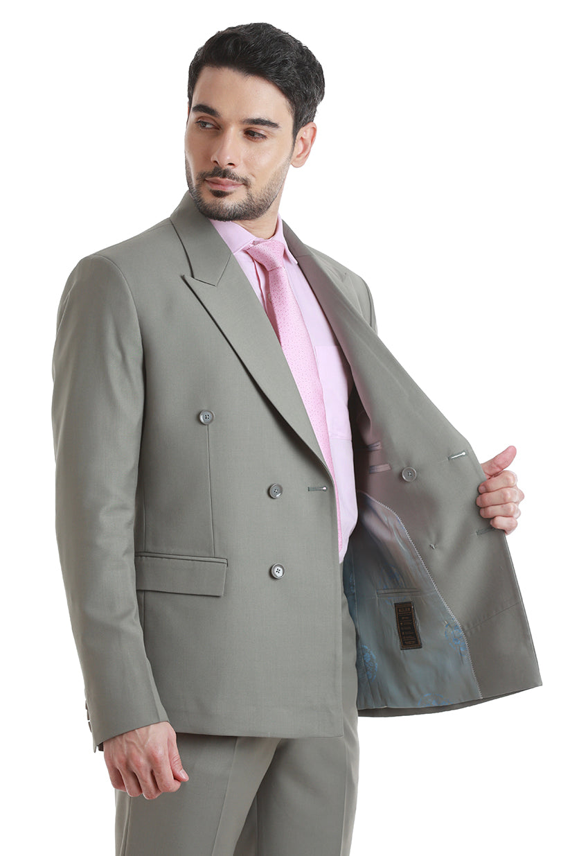 Sage Green Double-Breasted Suit